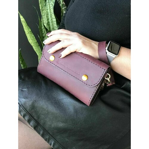 фото Кошелек viking leather craft, фактура гладкая, бордовый