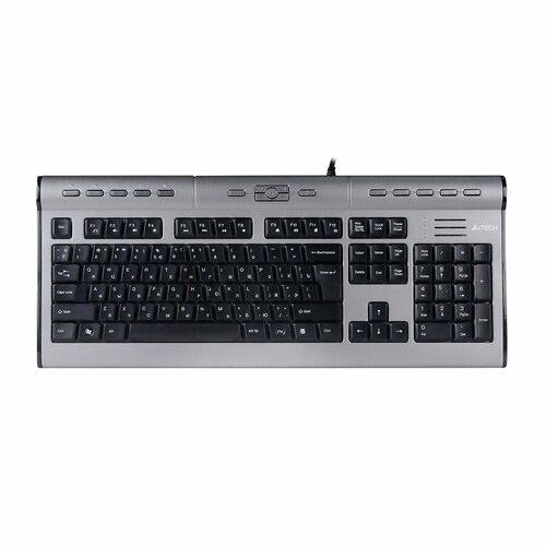 Клавиатура A4Tech KLS-7MUU серебристый/черный USB slim Multimedia клавиатура a4tech kls 7muu серебристый черный