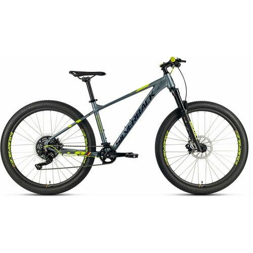 Велосипед горный SILVERBACK STRIDE 29 COMP (2023), хардтейл, взрослый, мужской, алюминиевая рама, оборудование Microshift, 9 скоростей, дисковые гидравлические тормоза, цвет Grey/Lime, серый цвет, размер рамы M, для роста 170-180 см