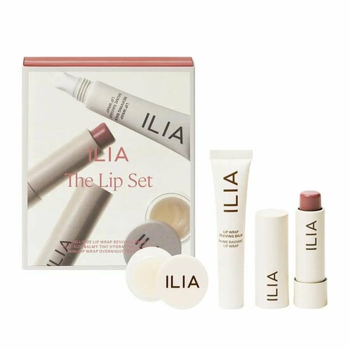 Ilia Beauty Набор для макияжа губ Holiday Lip set (1 x 7ml, 1 x 4.4g, 1 x 3.7g ) свежий фруктовый бальзам для губ увлажняющий увлажняющий в форме сердца клубничный персиковый бальзам для губ восстанавливающий уход з