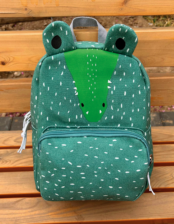 Рюкзак детский на молнии, тканевый, повседневный «Крокодил», зелёный