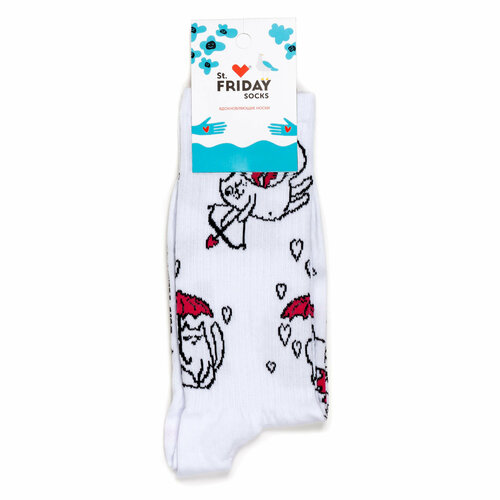 Носки St. Friday Унисекс носки с надписями и рисунками St.Friday Socks, размер 34-37, красный, черный, розовый, белый