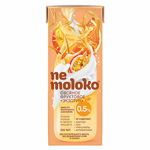Nemoloko, Напиток овсяный "Экзотик", фруктовый, 200 мл, 3 штуки