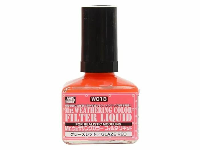 Смывка фильтр MR.HOBBY Mr.Weathering Color FILTER LIQUID Glaze red красная глазурь WC13