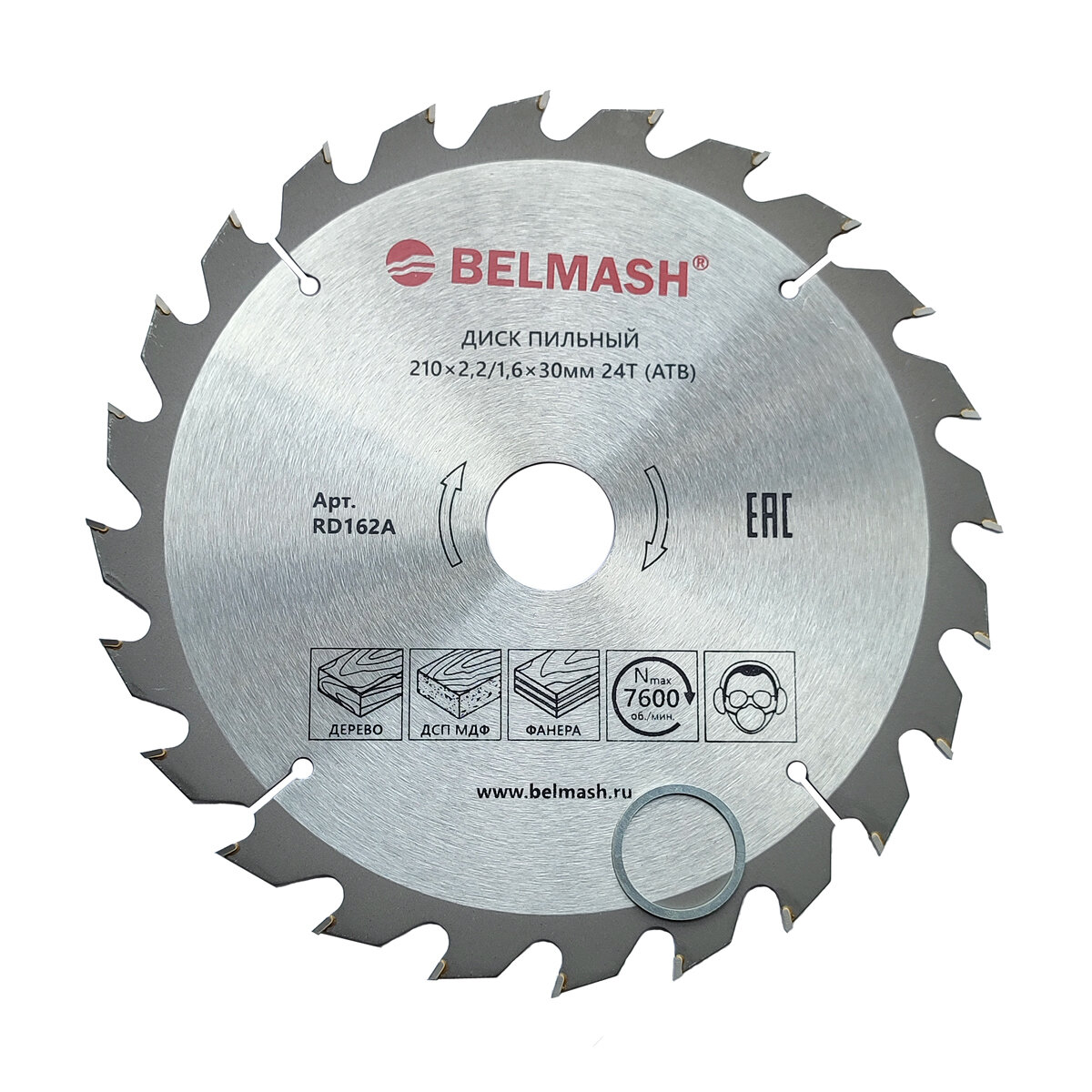 Диск пильный BELMASH 210x2,2/1,6x30 24T, RD162A