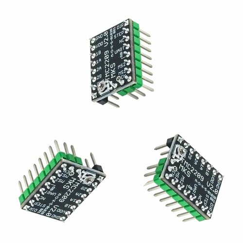 Драйвер шагового двигателя Makerbase MKS TMC 2209 х 3 шт tenlog 1 4 7 шт tmc2209 драйвер шагового двигателя запчасти для 3d принтера stepstick сверхтихий