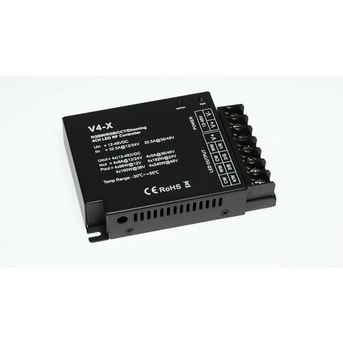 Контроллер V4-X IC55 RGBW/RGB/CCT/DIM (12-24V, 4ch x 8A, 384/768W, 36-48V, 4ch x 5A, 720/960W) диммер v2 ic30 cct dim 12 24v 2ch x 5a 120 240w