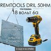 Фото #1 Аккумуляторный шуруповерт Remtools black , 18В 6A , 50Нм