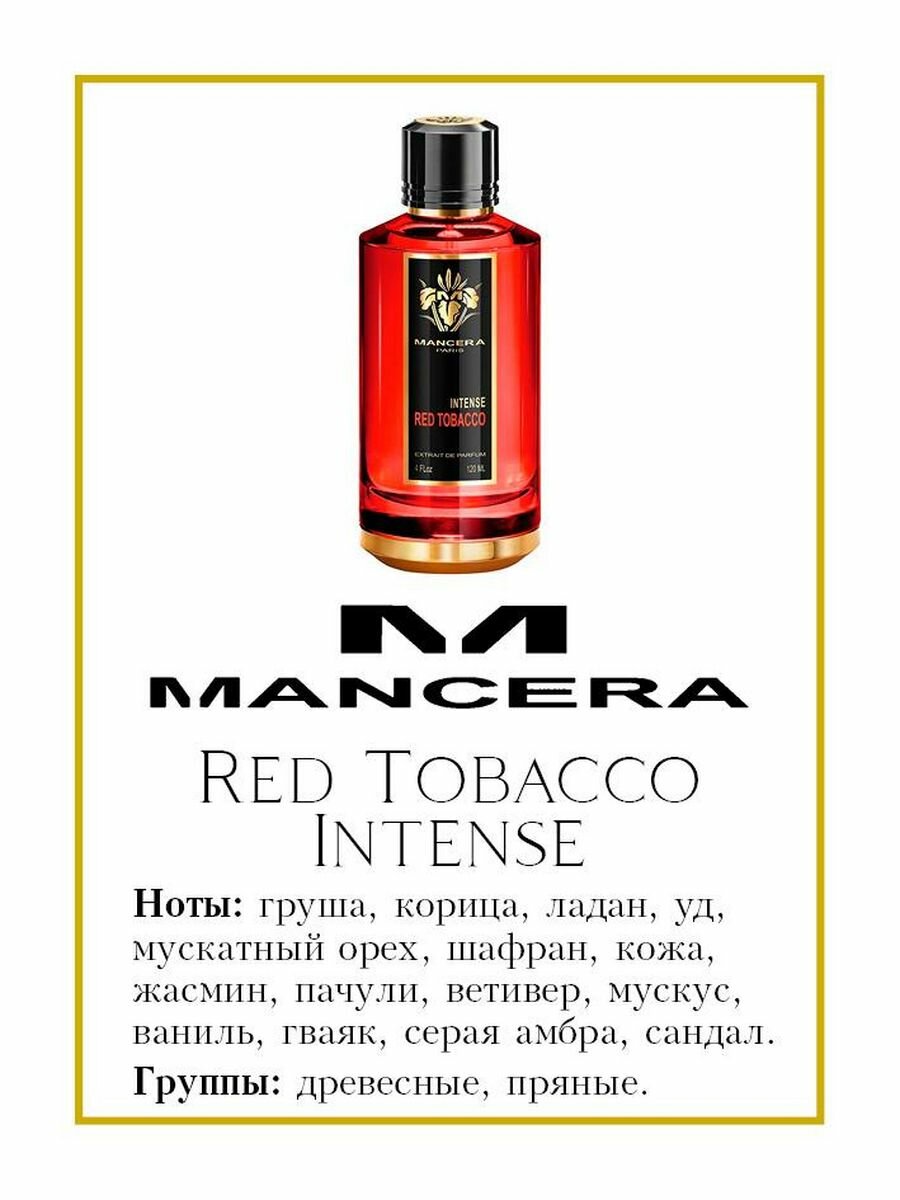 Духи по мотивам селективного аромата Red Tobacco Intense Mancera 1 мл