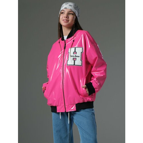 фото Куртка nota bene, размер 170-176, розовый, фуксия