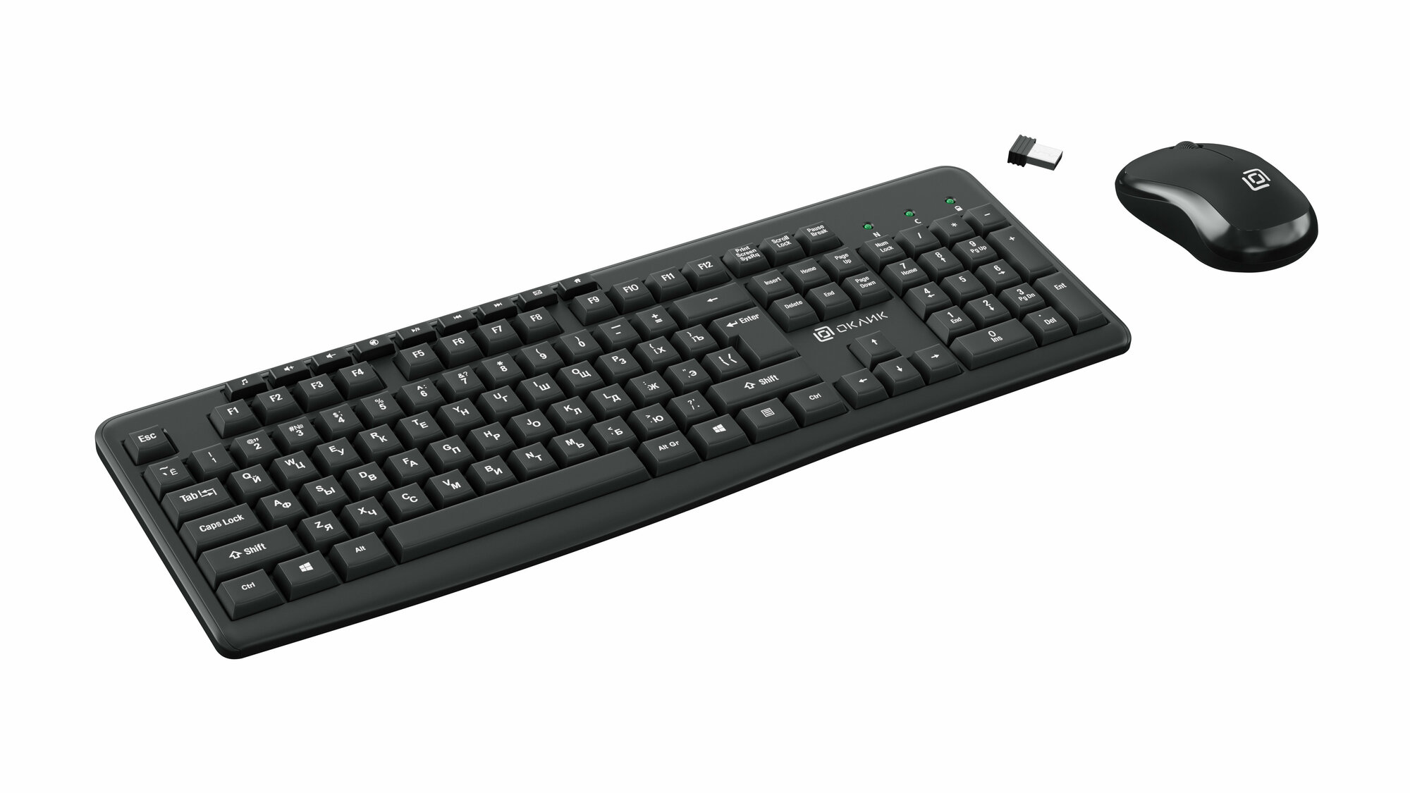 Комплект клавиатура+мышь Оклик 225M черный/черный