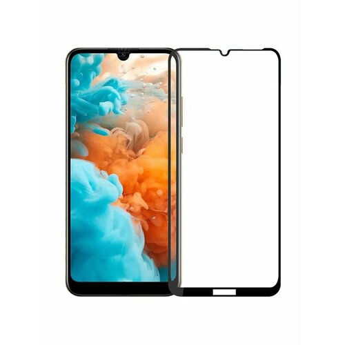 Защитное стекло 3D Tempered Glass для Huawei Honor 8A / 8A Pro / Y6 (2019) полный клей ( черная рамка ) черный
