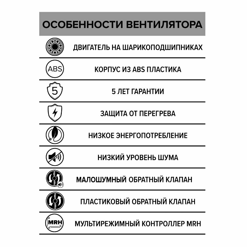 вентилятор вытяжной осевой накладной 100мм breeze 4c mrh с обр.кл,датч.осв/влаж и тайм белый, diciti - фото №18