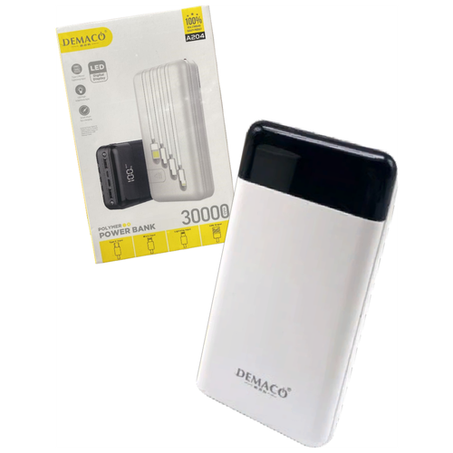 Портативный аккумуляторВнешний аккумуляторPowerBank Demaco A-204 30000 mAh 189000₽