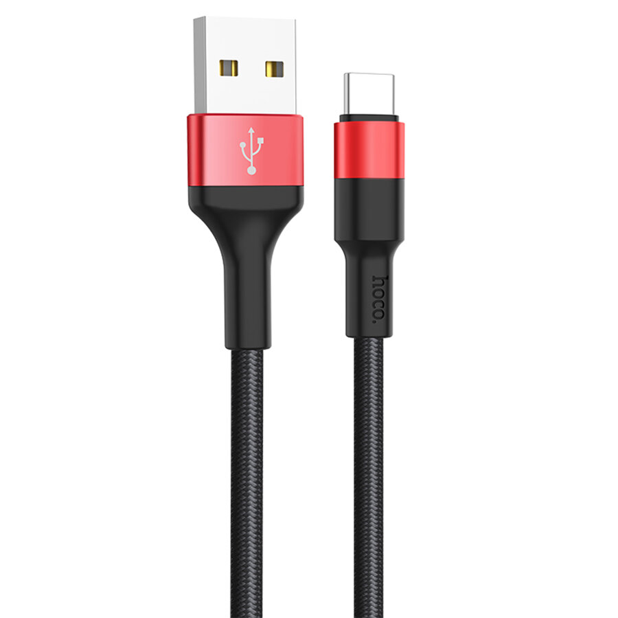 Кабель USB HOCO X26 Xpress USB - Type-C, 2А, 1 м, черный+красный