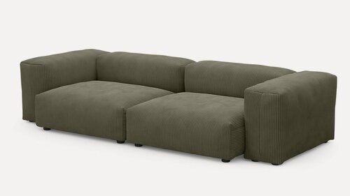 Изображение товара Диван Фиджи двухсекционный (большой) Cilium Brown NEW 273x116x62 см, коричневый Вельвет, нераскладной GOODFORM