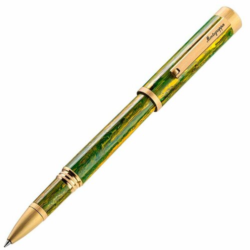 Ручка-роллер Montegrappa Zero Zodiac Gemini (Близнецы) Yellow Gold IP Steel. Артикул ZZ-GM-RB