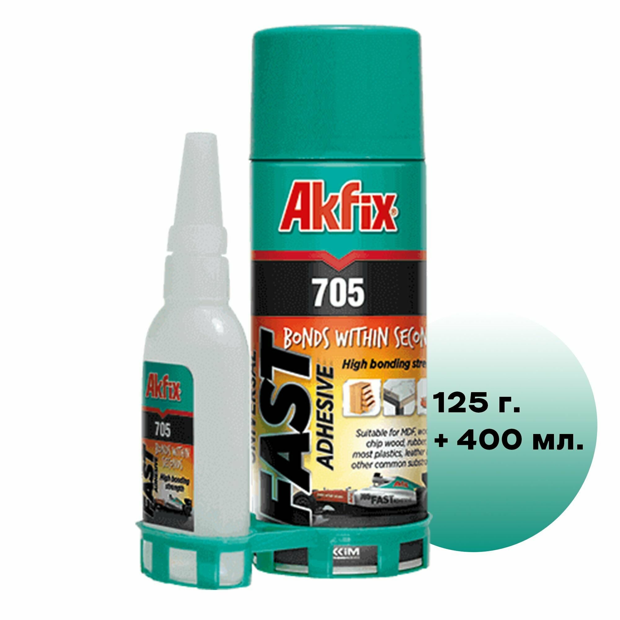 Клей экспресс Akfix 705 125гр клей + 400мл активатор AN705_125