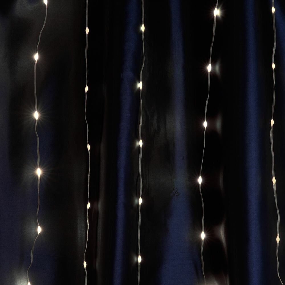 Гирлянда Feron CL26 занавес LED V230 5000К L 2*2 м + 3 м шнур прозрачный - свет белый, арт. 48596