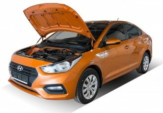 Амортизаторы капота автоупор (2 шт.) Hyundai Solaris (2017-2020; 2020-), (арт. UHYSOL021)