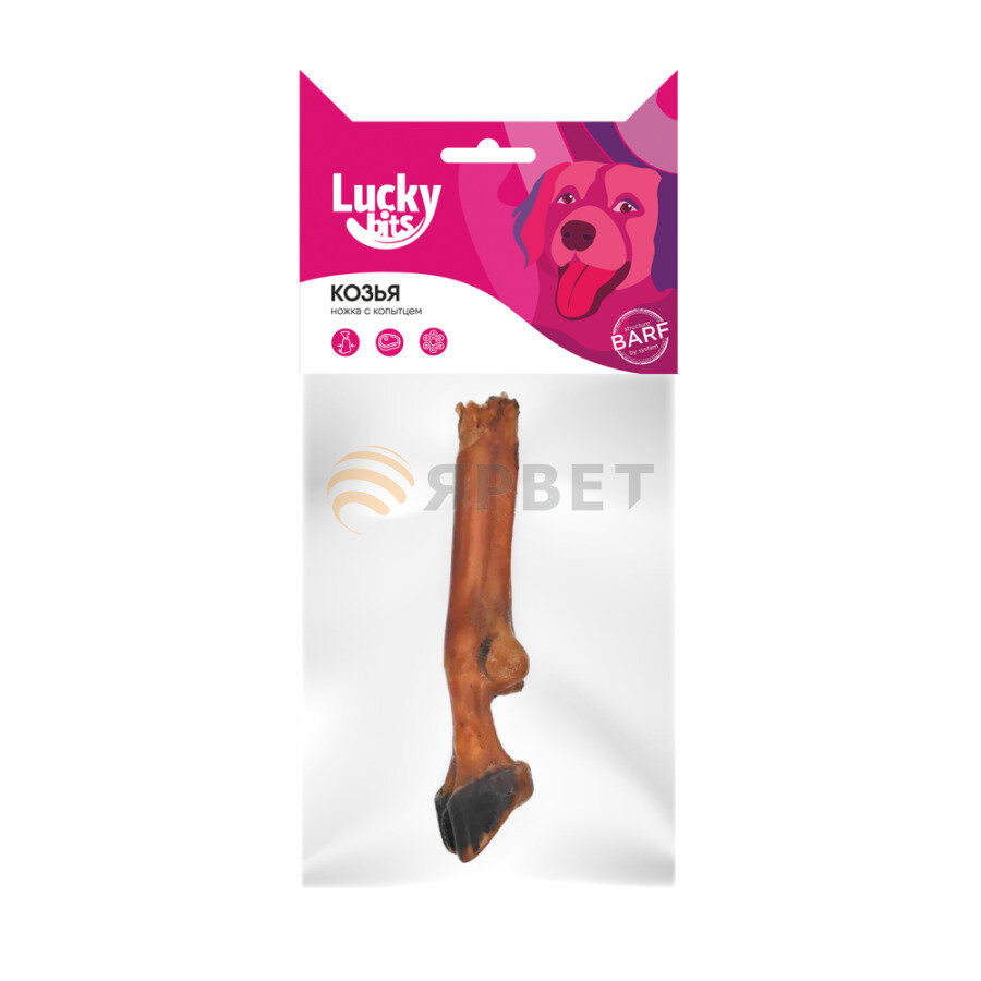 Лакомство для собак Lucky bits козья ножка с копытцем, 100 гр.