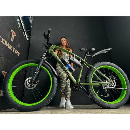 Велосипед фэтбайк Fatbike Richiesto 21s 26 Взрослый Подростковый Спортивный Вездеход Унисекс зеленый 32100₽