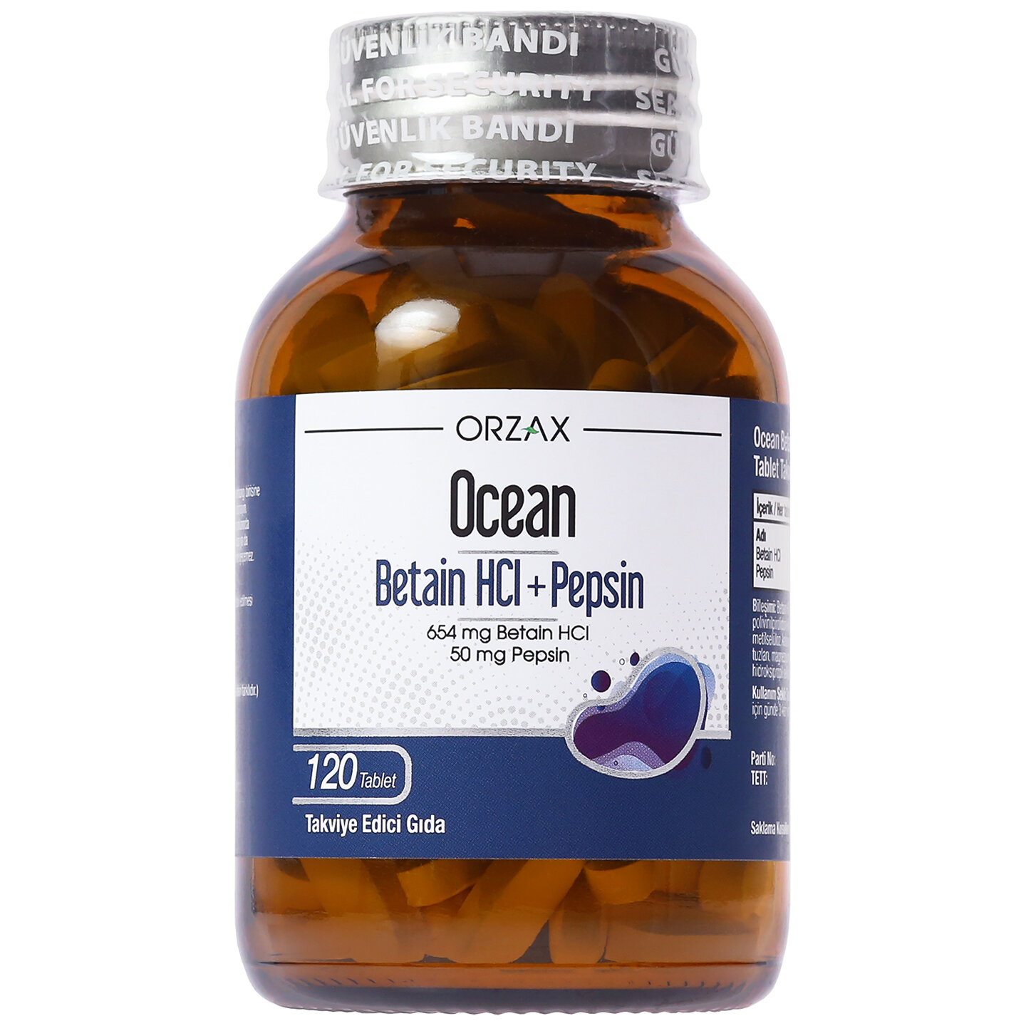 Ферменты для Пищеварения Бетаин HCI + Пепсин в таблетках, 120 шт - Orzax / для Желудка