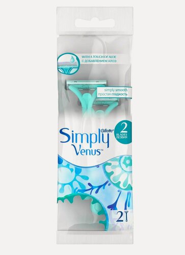 Изображение товара Одноразовые бритвенные станки Gillette Simply Venus-2, 2 шт. (Satin Care Plus Women)