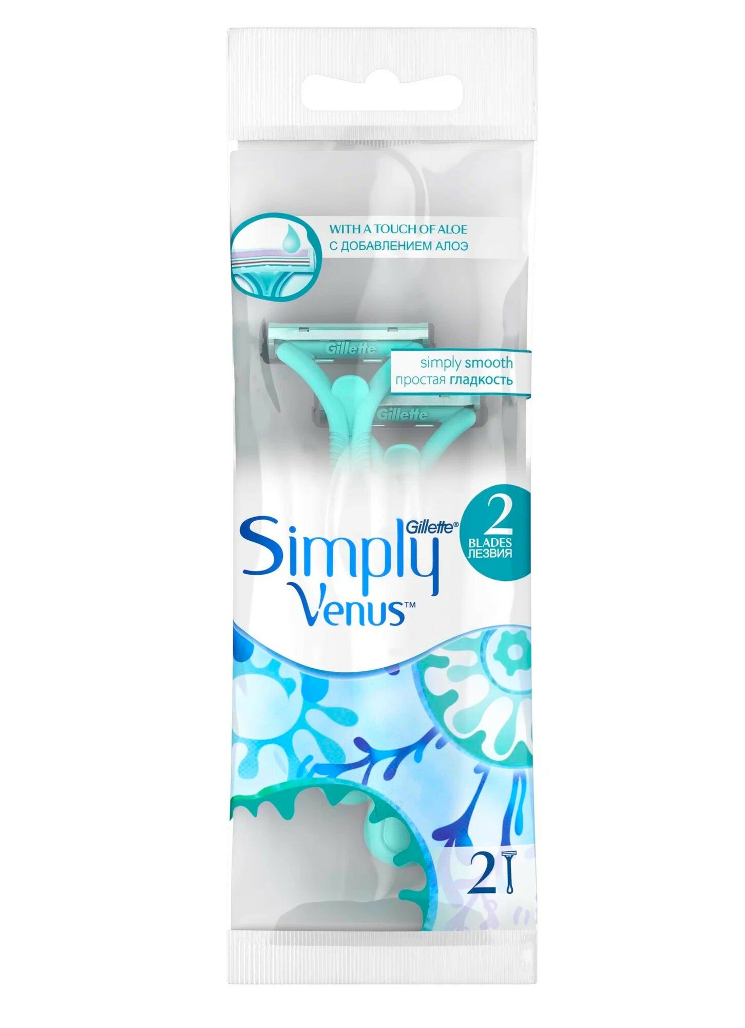 Одноразовые бритвенные станки Gillette Simply Venus-2, 2 шт. (Satin Care Plus Women)