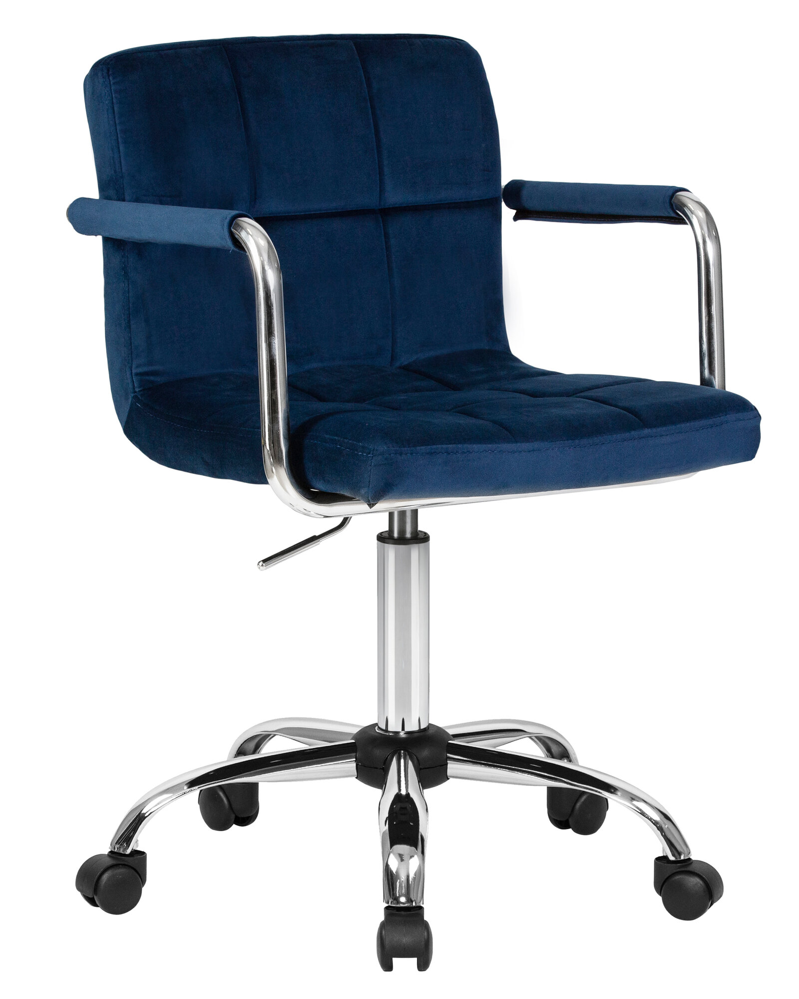 Офисное кресло для персонала DOBRIN TERRY LM-9400 цвет сиденья синий велюр (MJ9-117), цвет основания хромированная сталь