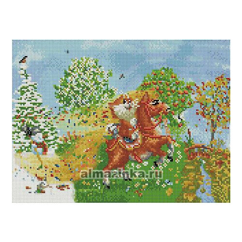 Алмазная мозаика Paintboy «На коне (Долотов Алексей)» (30х40 см, полная выкладка, квадратные стразы)