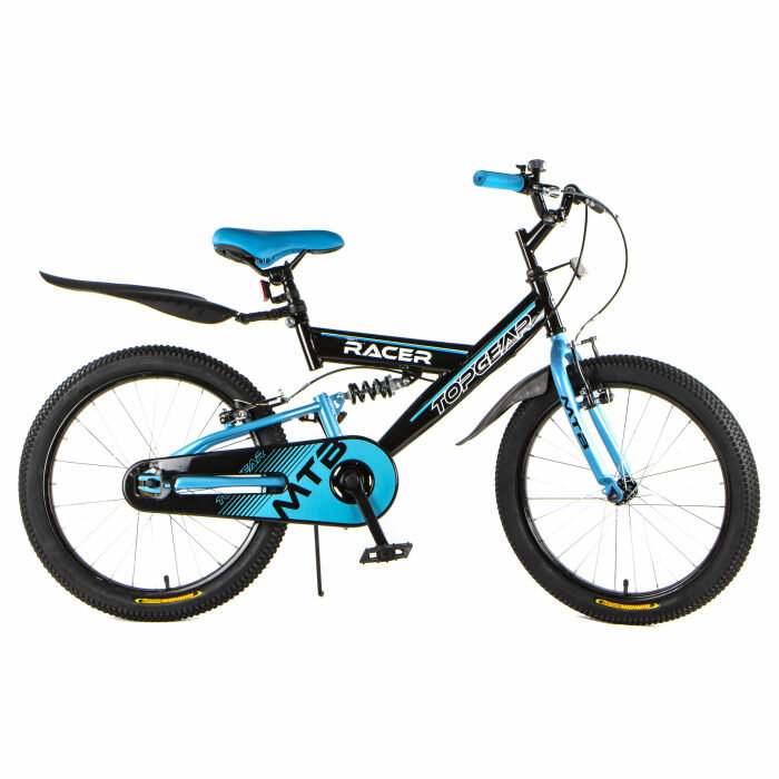 Велосипед подростковый TOPGEAR Racer, колеса 20"(чёрно-голубой)