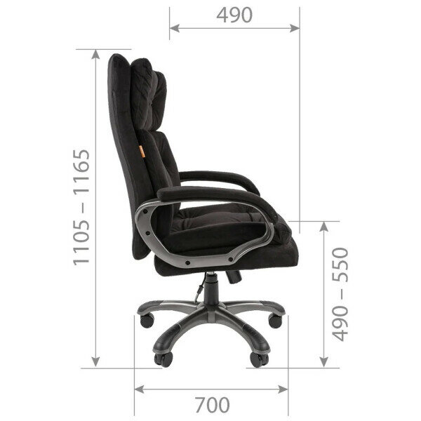 Кресло Офисное кресло Chairman 442 экопремиум черный (черный пластик) (7127984) - фото №8