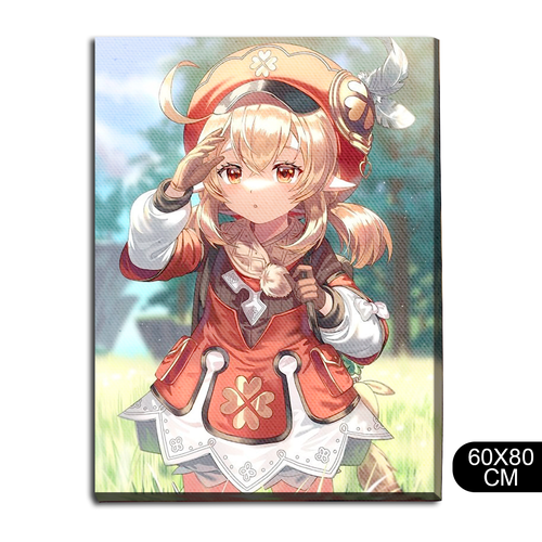 Картина интерьерная на холсте Игра Genshin Impact Кли - 95 В 80x60