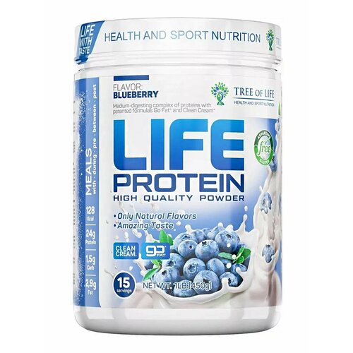 tree of life life protein 450 гр фисташковое мороженое Tree of Life LIFE Protein Черника 450 г