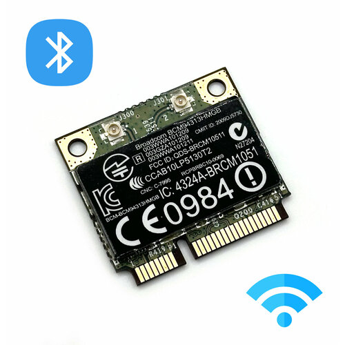 Адаптер WiFi Broadcom BCM94313HMGB (Mini PCI-E half-size, B/G/N, 150 Mbit/s, 2.4 Ghz) адаптер wifi intel dual band wireless n 7260 mini pci e half size b g n 300 mbit s 2 4 5 ghz 7260hmw nb