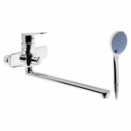 Смеситель для ванны ZEIN Z3847 однорычажный излив 30 см душевой набор лейка 5 реж хром 4817₽