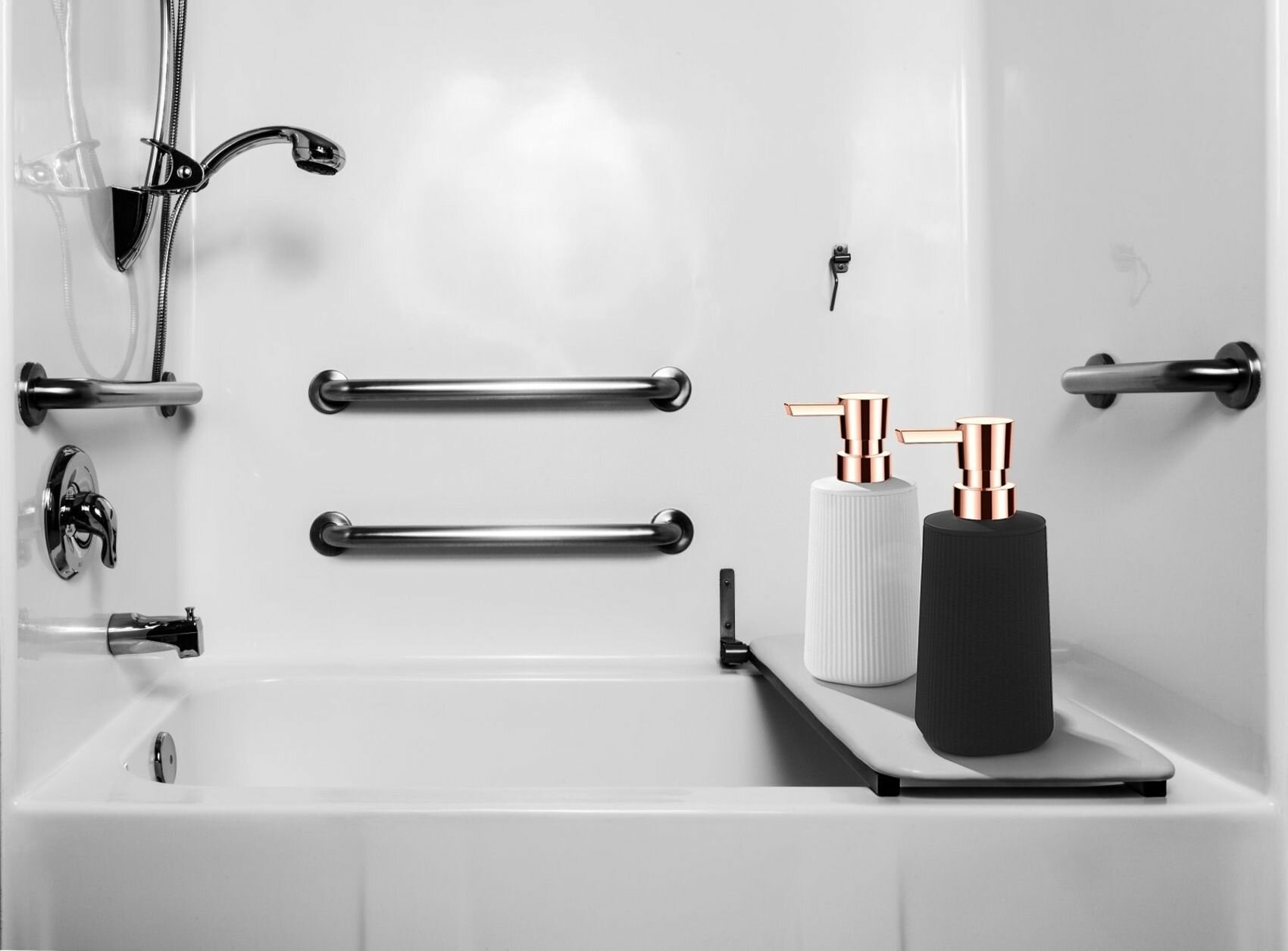 Диспенсер для моющего средства на кухню; дозатор для жидкого мыла; черный Moda Decor