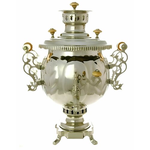 Самовар комбинированный никелированный 45 литра овал завод Штамп 51216₽