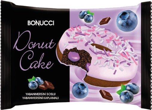 Пирожное "Donut Cake" бисквитное глазированное с начинкой "голубика" "Bonucci" 40 грамм