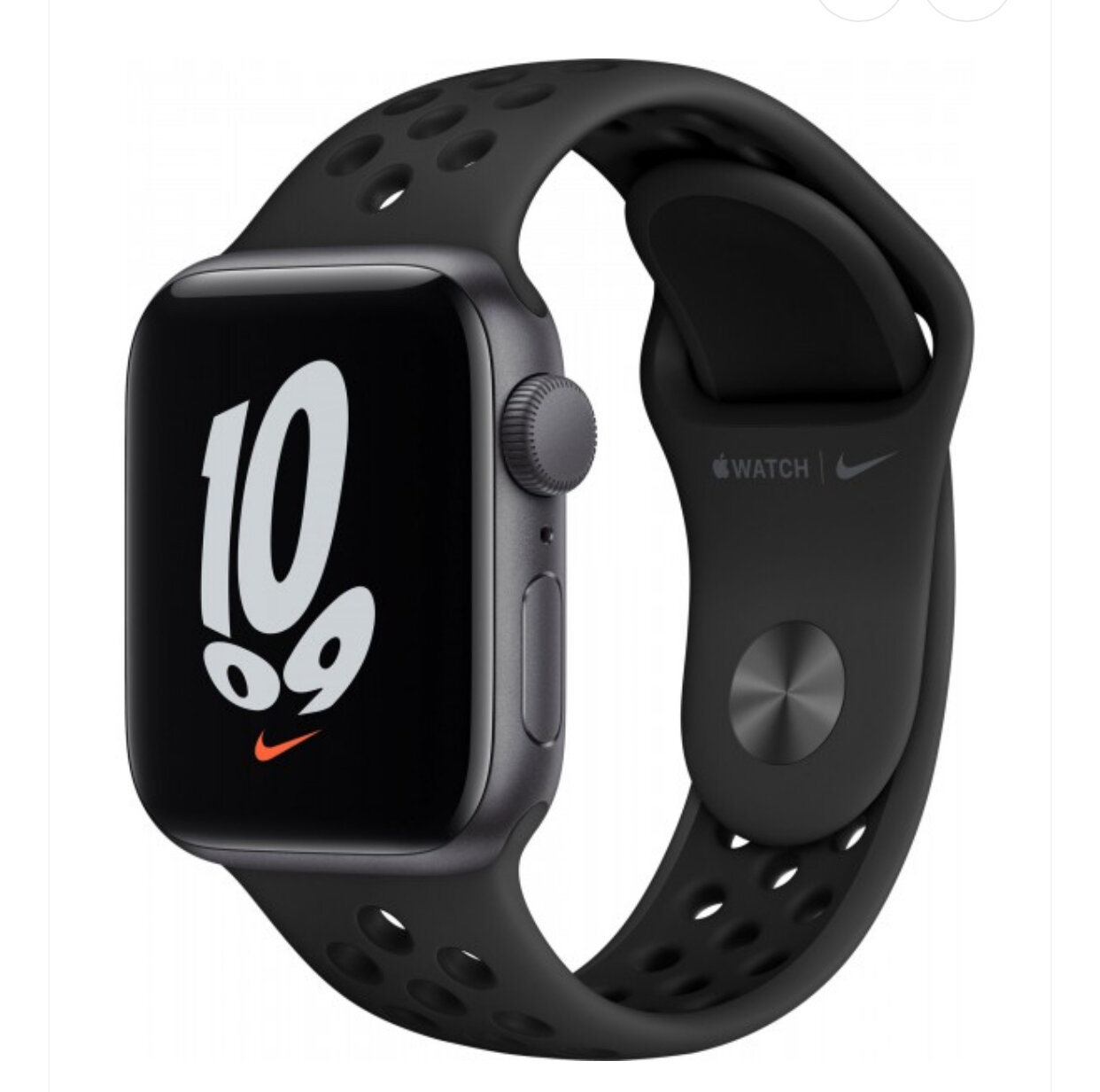 Apple Watch Nike Series 7, 41 мм, корпус из алюминия цвета «тёмная ночь», спортивный ремешок Nike цвета «антрацитовый/чёрный»