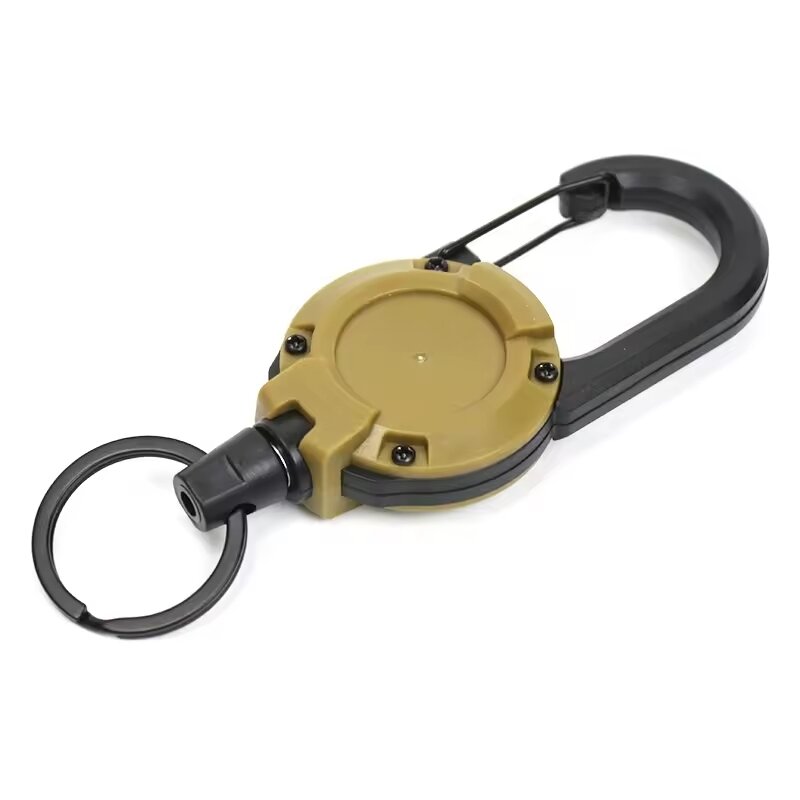 Ретрактор с карабином для ключей/брелок для ключей темно-зеленый