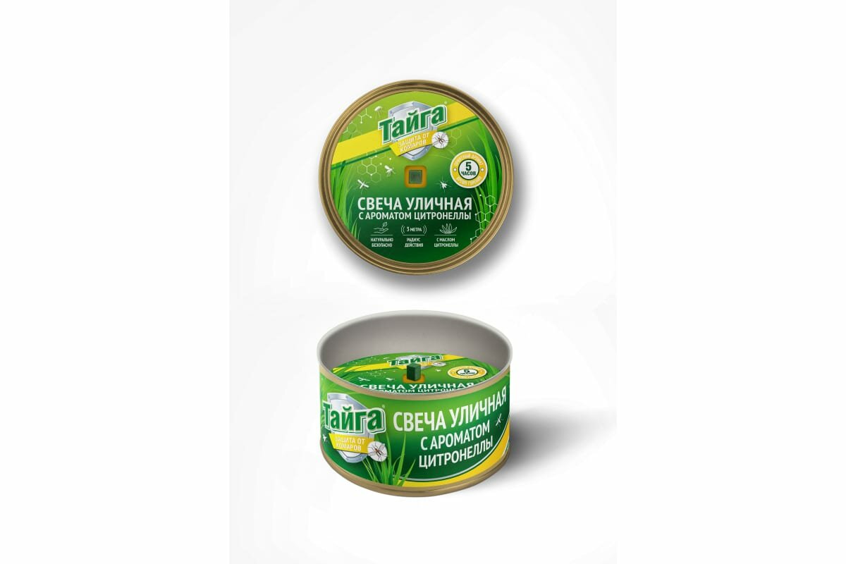 фото Свеча уличная Тайга с ароматом цитронеллы 120 г ИН-132
