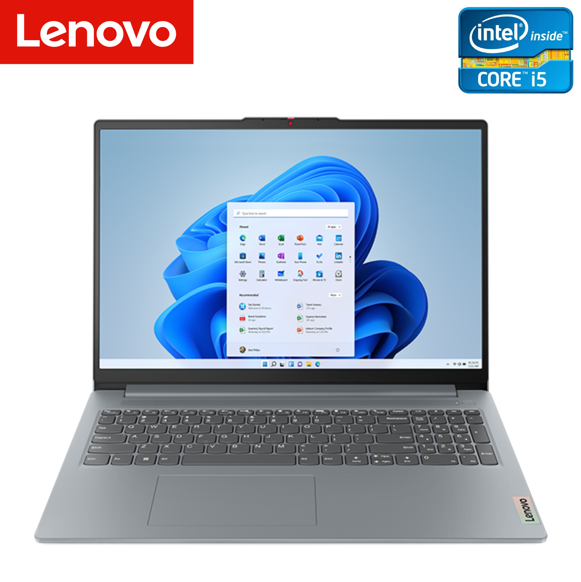 15.6" Ноутбук Lenovo IdeaPad Slim 3 15IAH8 Intel Core i5-12450H (4.4 ГГц) 8 ядер RAM 8 ГБ LPDDR5 SSD 2048 ГБ Windows 11 Pro русская клавиатура серый