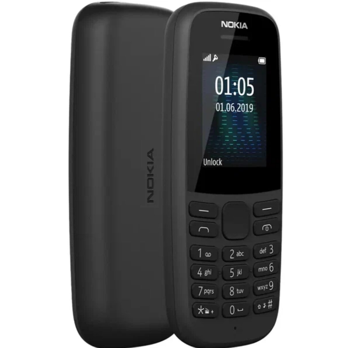 Телефон Nokia 105 DS (2019), 2 SIM, черный