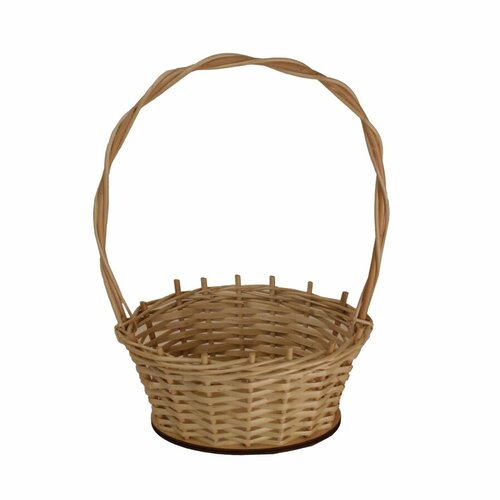 Корзинка плетеная овальная с ручкой, длина 21 см, ширина 16 см, высота 31 см