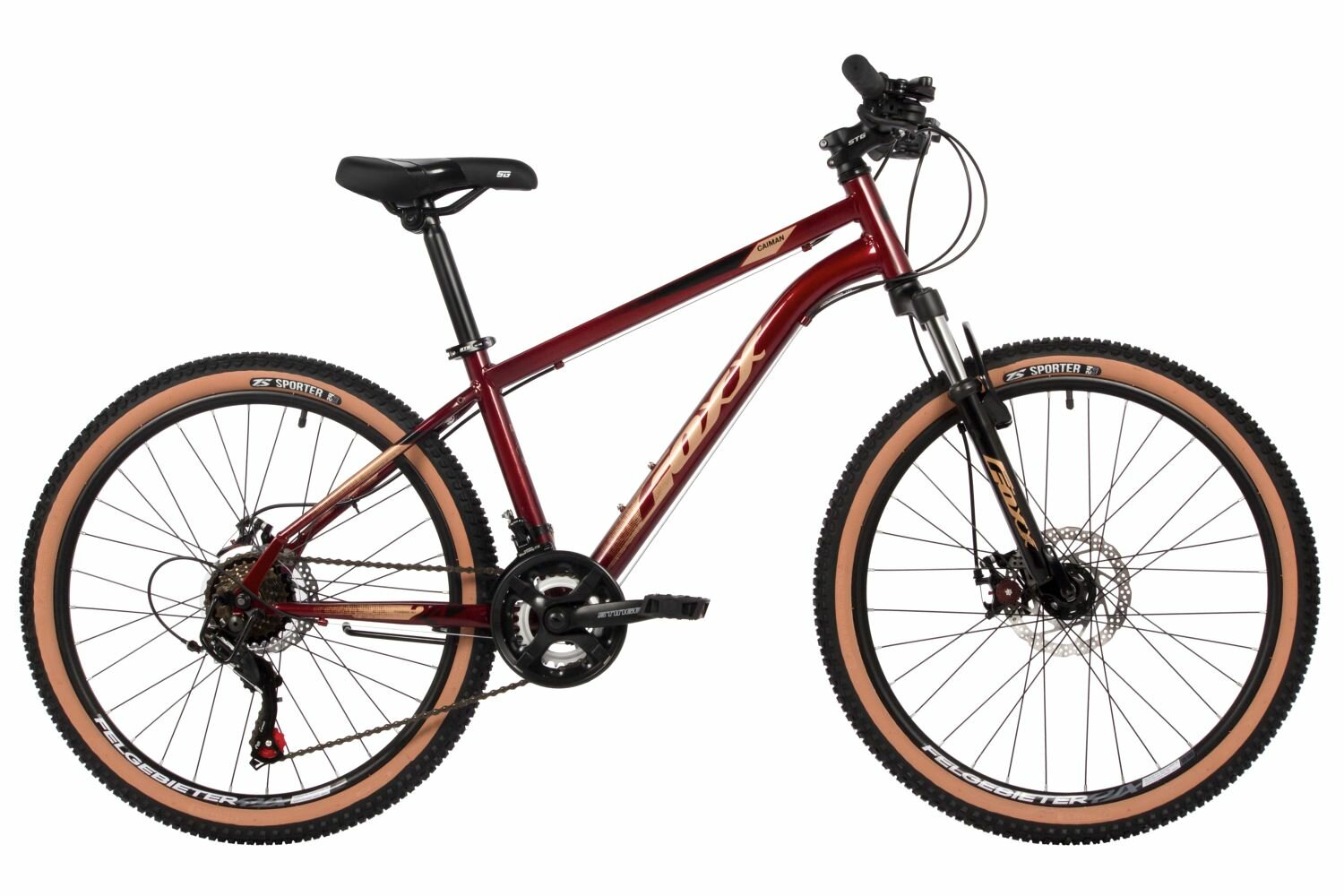 Велосипед горный хардтейл Foxx Caiman 24" 12" красный 24SHD. CAIMAN.12RD4 2024