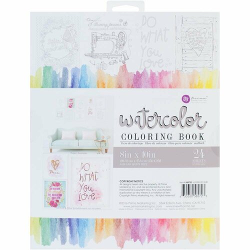 Акварельная книга-раскраска Watercolor Coloring Book - Prima Marketing чз идеал набор для творчества часы раскраска с акварельными красками