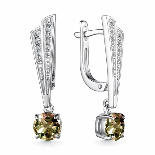 Серьги MINERAL NATION, серебро, 925 проба, фианит, серебряный