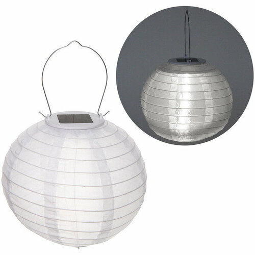 Светильник дачный на солн батарее Фонарик 20 см 1 LED с подвесом Белый 699₽